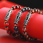 Fortune Jewel Tibetan Nine-Eye Dzi Bead Three-eyed Dzi Bead Liuli Glass Bead Wealth Bracelet