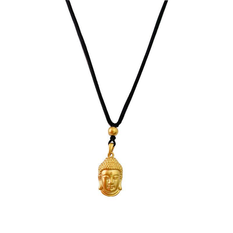 Fortune Jewel Gold Buddha Copper Wealth Necklace Pendant Fortune Jewel