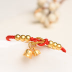 Fortune Jewel Handcrafted Lily Of The Valley Flower Charm Design Luck Protection Braided Bracelet