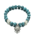 Fortune Jewel Tibetan Turquoise Glowstone Luminous Bead Lotus Protection Bracelet