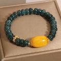 Fortune Jewel Green Jade Abacus Beads Topaz Luck Bracelet