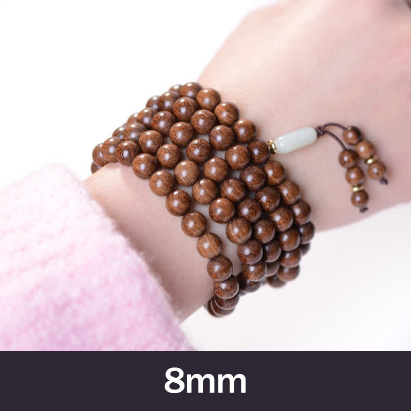 Fortune Jewel 108 Mala Beads Rosewood Jade Calm Bracelet