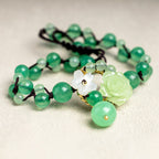 Fortune Jewel Financial Success Jade Braided Weave Prosperity Abundance Anklet
