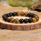 Fortune Jewel Tibetan Black Onyx Tiger Eye Protection Necklace Mala Set