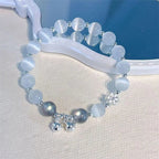 Fortune Jewel Cat's Eye Crystal Peach Blossom Bell Fu Character Charm Support Bracelet