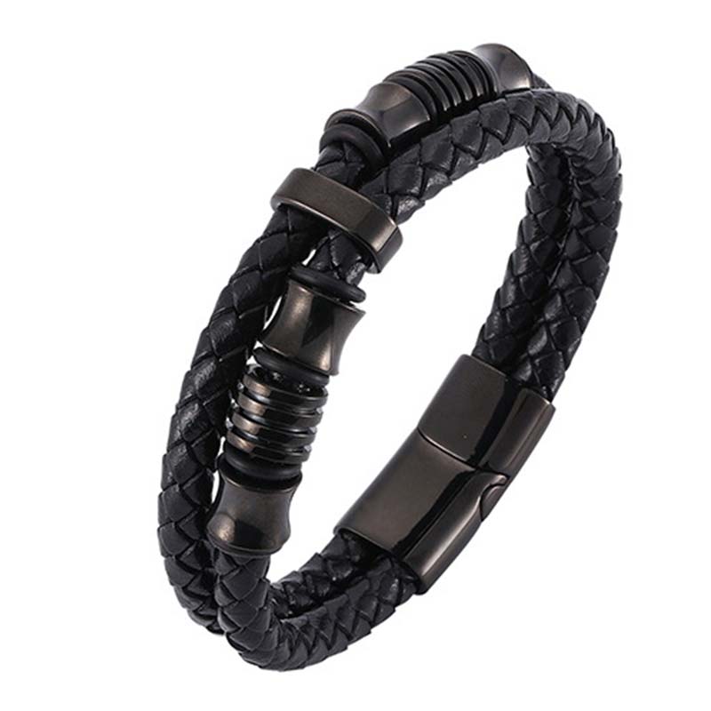 Fortune Jewel Layered Leather Weave Fortune Bracelet