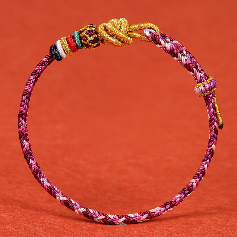 Fortune Jewel Handmade Dunhuang Colorful Rope Protection Braid String Bracelet