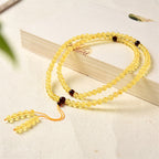 Fortune Jewel 108 Mala Beads Natural Amber Clear Anxiety Bracelet