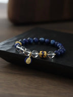 White Crystal, Blue Kyanite & Lapis Lazuli Bracelet – Elegant & Brightening Wealth Charm
