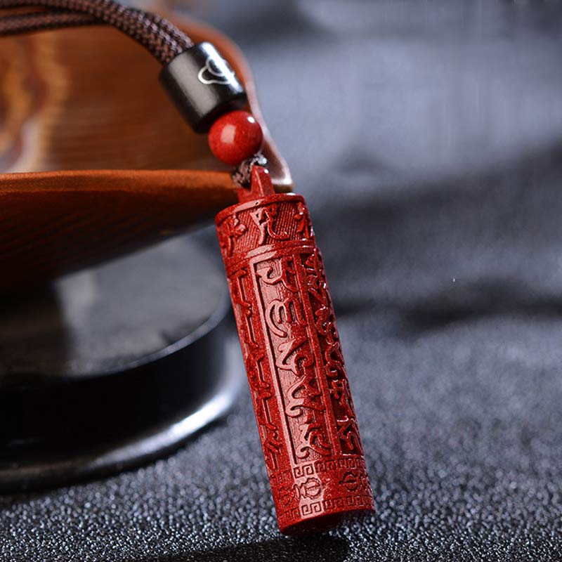 Fortune Jewel Tibetan Cinnabar Mantra Concentration String Necklace