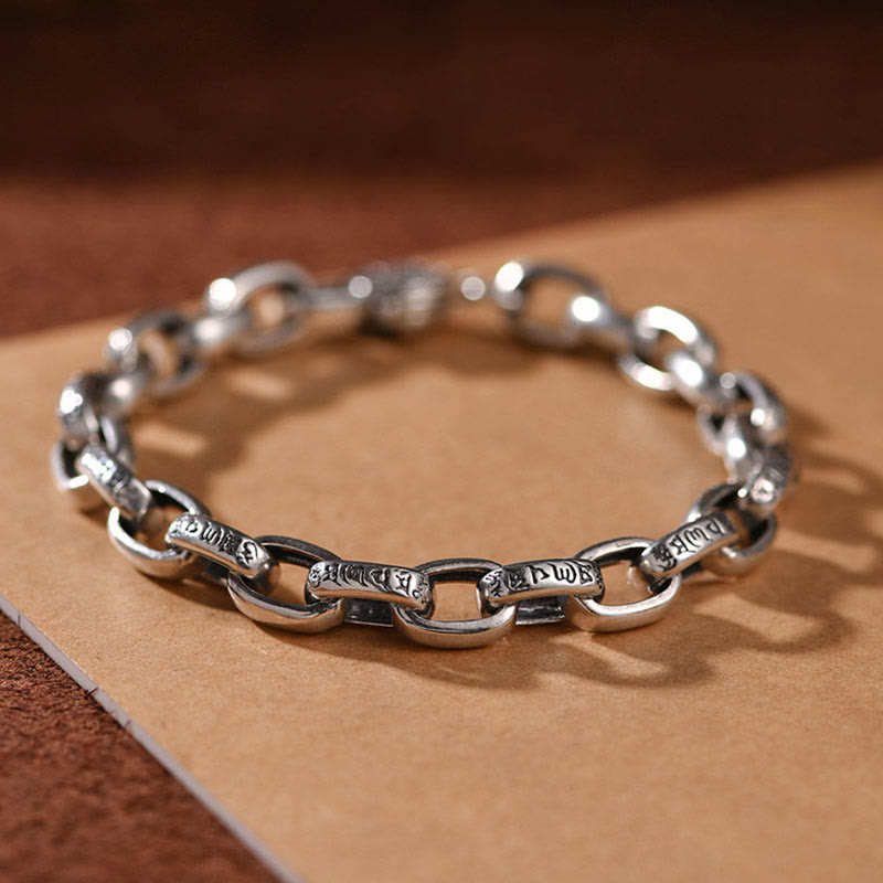 Fortune Jewel 925 Sterling Silver Six True Words Wisdom Calm Bracelet