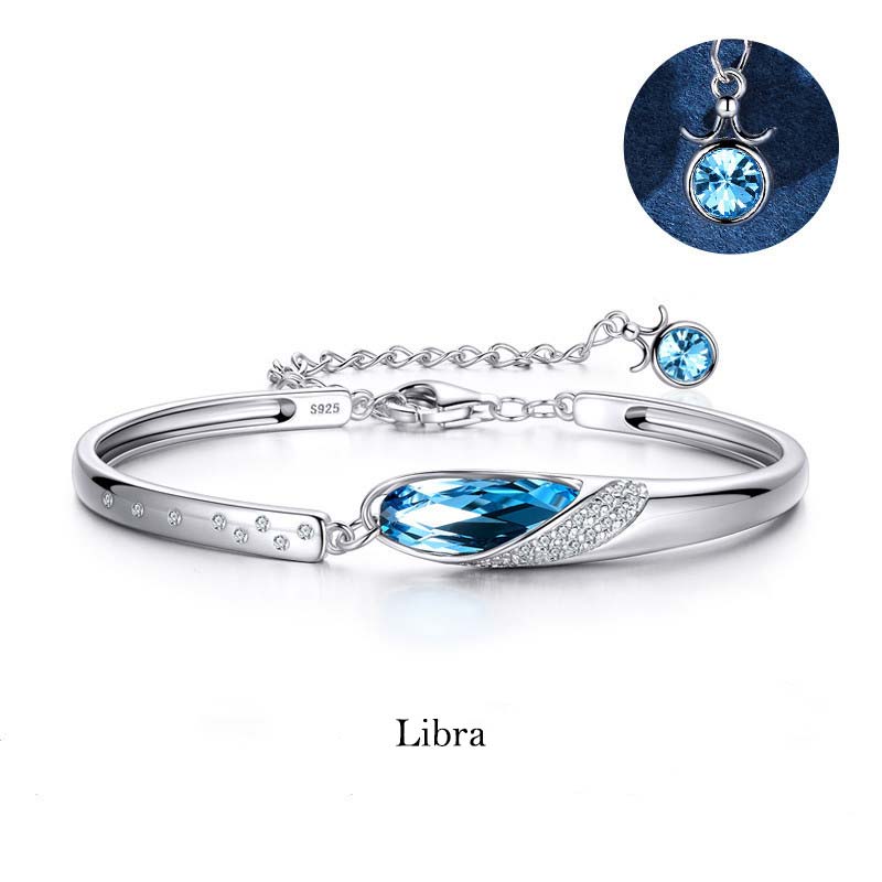 Fortune Jewel 925 Silver Plated Copper 12 Constellations of the Zodiac Charm Bracelet