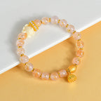 Fortune Jewel Tibetan Incense Ash Liuli Glass Bead Lucky Nine Tailed Fox Lotus Charm Bracelet
