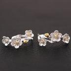 Fortune Jewel 925 Sterling Silver Plum Blossom Floral Blessing Earrings