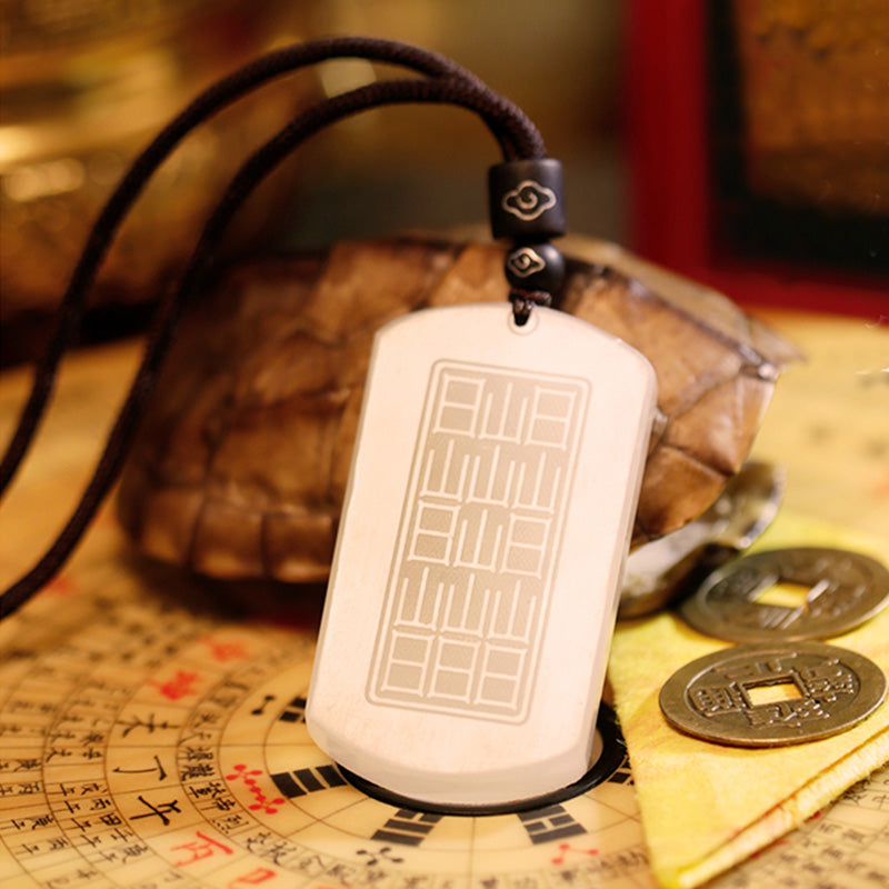 Buddha Stones White Jade PiXiu Yin Yang Luck Protection Necklace Pendant Fortune Jewel
