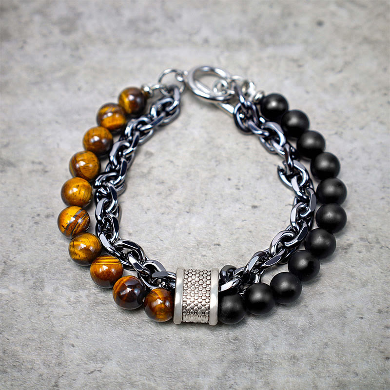 Fortune Jewel Natural Tiger Eye Lazurite Protection Bracelet