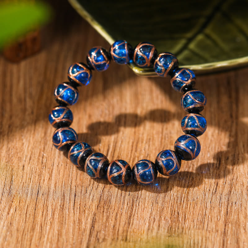 Fortune Jewel Tibetan Classic Liuli Glass Bead Luck Wealth Bracelet