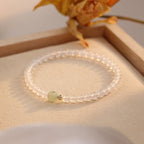 Fortune Jewel Natural White Agate Jade Luck Protection Bracelet