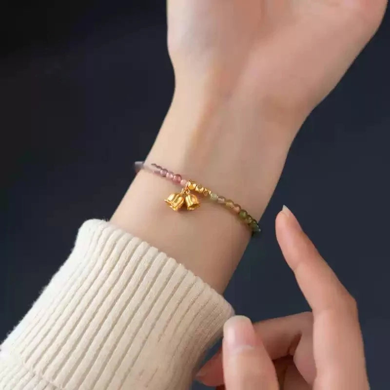 Natural Tourmaline Gradient Colorful Bracelet for Women