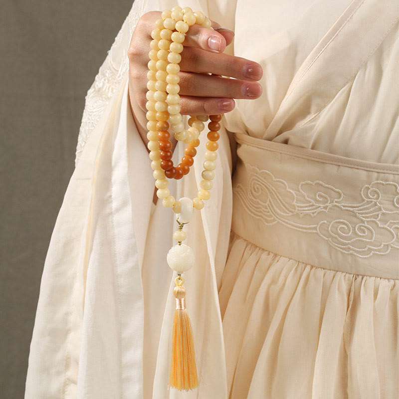 Fortune Jewel Natural Bodhi Seed Lotus Dzi Bead Peace Harmony Charm Bracelet Fortune Jewel