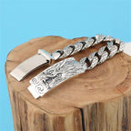 Fortune Jewel Retro Dragon Scale Pattern Engraved Protection Bracelet