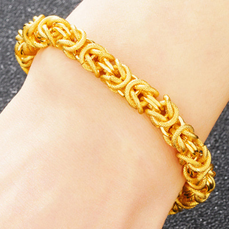 Fortune Jewel 24k Gold Plated Double Headed Dragon Protection Bracelet Fortune Jewel