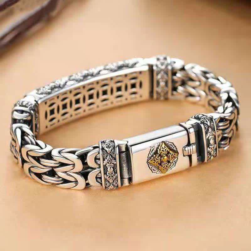 Fortune Jewel Vajra Dorje Twisted Braided Pattern Copper Balance Bracelet