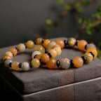 Fortune Jewel Golden Silk Jade Lotus Wealth Luck Bracelet