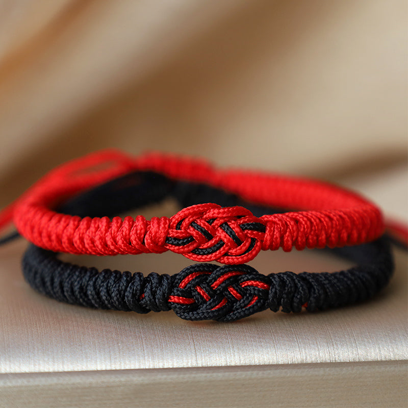 Fortune Jewel 2Pcs Tibetan Luck Chinese Knot Protection String Bracelet