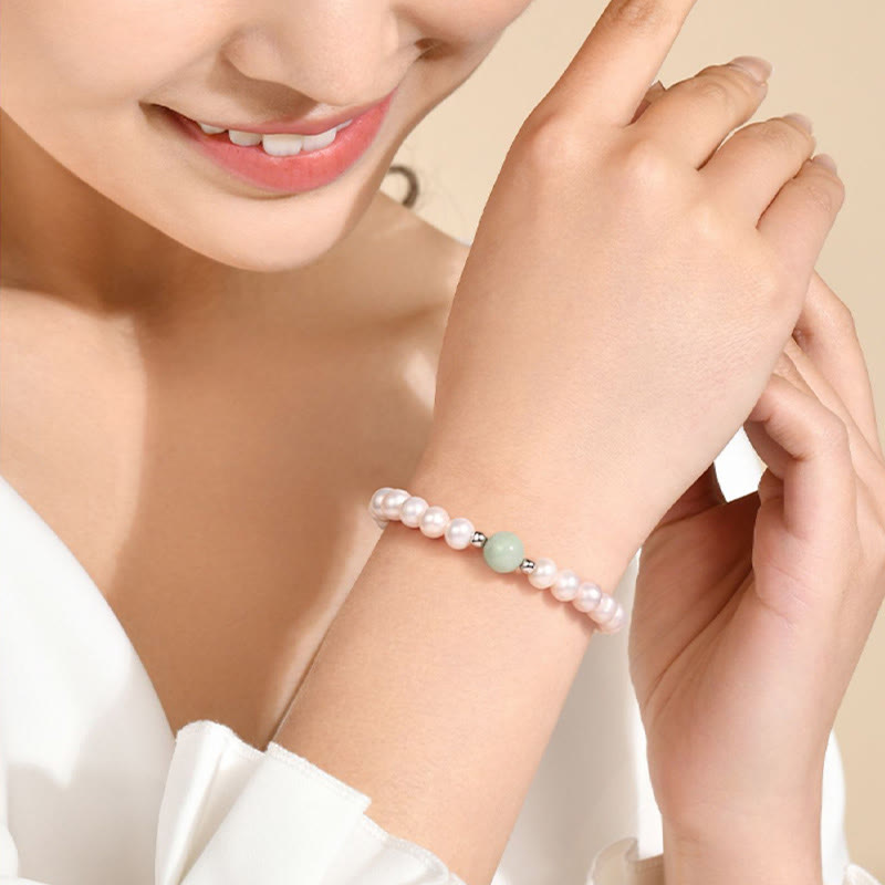 Fortune Jewel 925 Sterling Silver Natural Pearl Jade Healing Necklace Bracelet Earrings With Gift Box