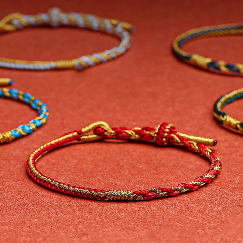 Fortune Jewel Handmade Chinese Zodiac Rabbit Rooster Rat Horse Dragon Protection Braid String Bracelet