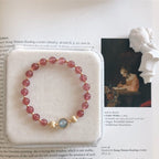 Natural Strawberry Crystal Girl Heart Bracelet 7mm DIY Model with Moonstone Crystal Bracelet
