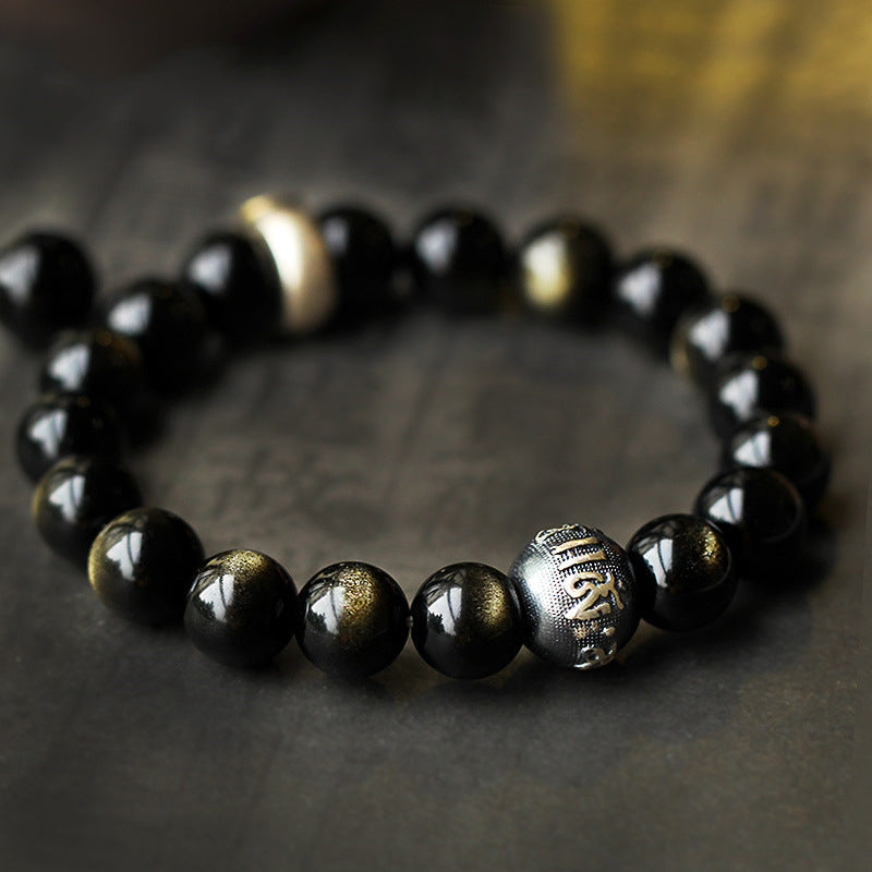 Fortune Jewel Chinese Zodiac Natal Buddha Obsidian Purification Bracelet