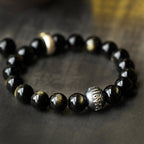 Fortune Jewel Chinese Zodiac Natal Buddha Obsidian Purification Bracelet