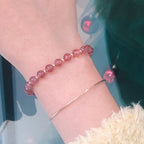 Natural Strawberry Crystal Girl Heart Bracelet 7mm DIY Model with Moonstone Crystal Bracelet