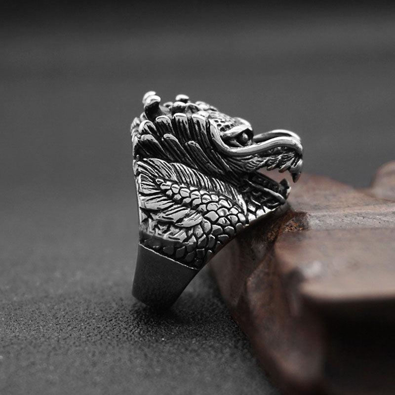 Dragon Balance Titanium Steel Ring Fortune Jewel