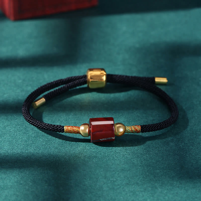Fortune Jewel Tibet Handmade Green Aventurine Red Stone Malachite Luck Protection Braided Rope Bracelet