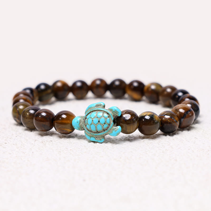 Fortune Jewel Natural Stone Sea Turtle Turquoise Blessing Bracelet