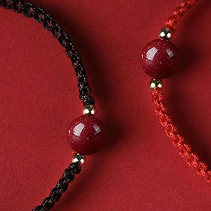 Fortune Jewel Lucky Cinnabar Bead Blessing Red String Bracelet
