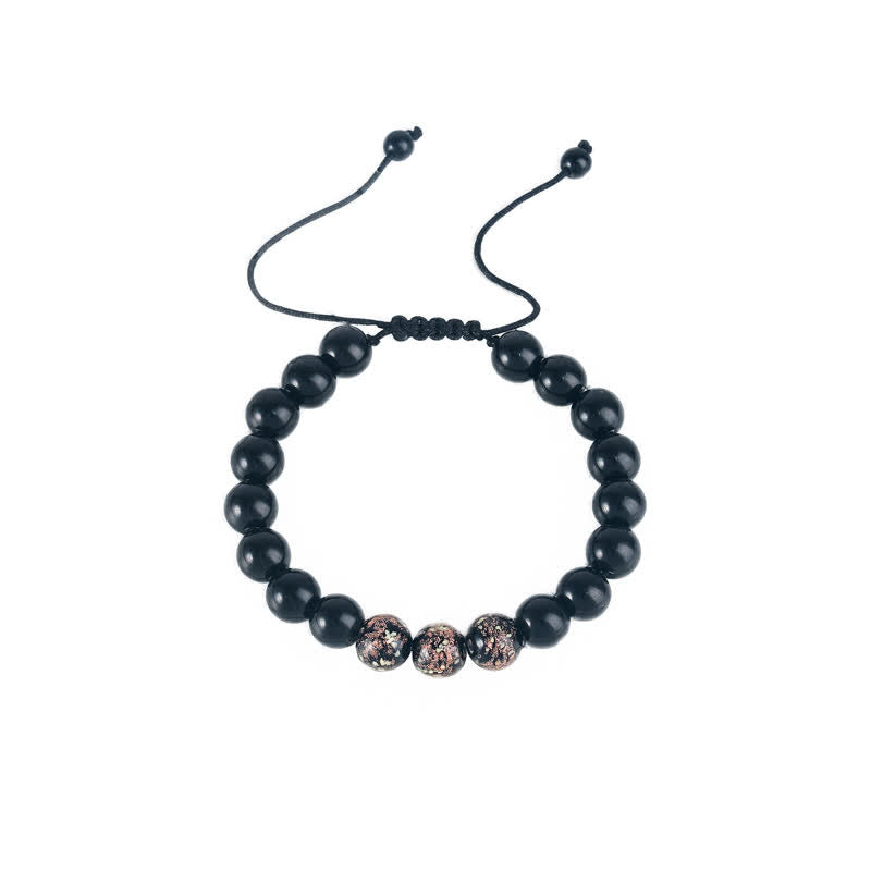 Fortune Jewel Black Obsidian Luminous Glowstone Strength Bracelet