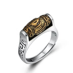 Fortune Jewel Tibet Om Mani Padme Hum Carved Design Purity Rotatable Ring