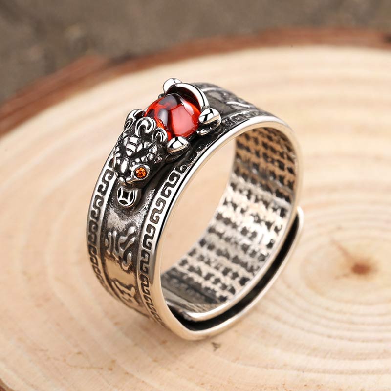 Fortune Jewel Red Agate PiXiu Wealth Ring