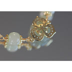 Fortune Jewel 14K Gold Plated Hetian Jade Rose Flower Luck Chain Bracelet