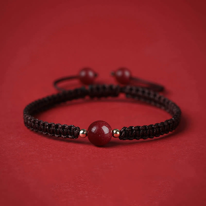Fortune Jewel Lucky Cinnabar Bead Blessing Red String Bracelet