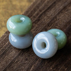 Fortune Jewel Natural Round Jade Gray Jade Peace Buckle Luck Necklace Pendant