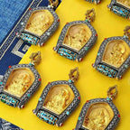 Fortune Jewel Tibet Chinese Zodiac Natal Buddha Thangka Prosperity Rotatable Dzi Bead Necklace Pendant Fortune Jewel