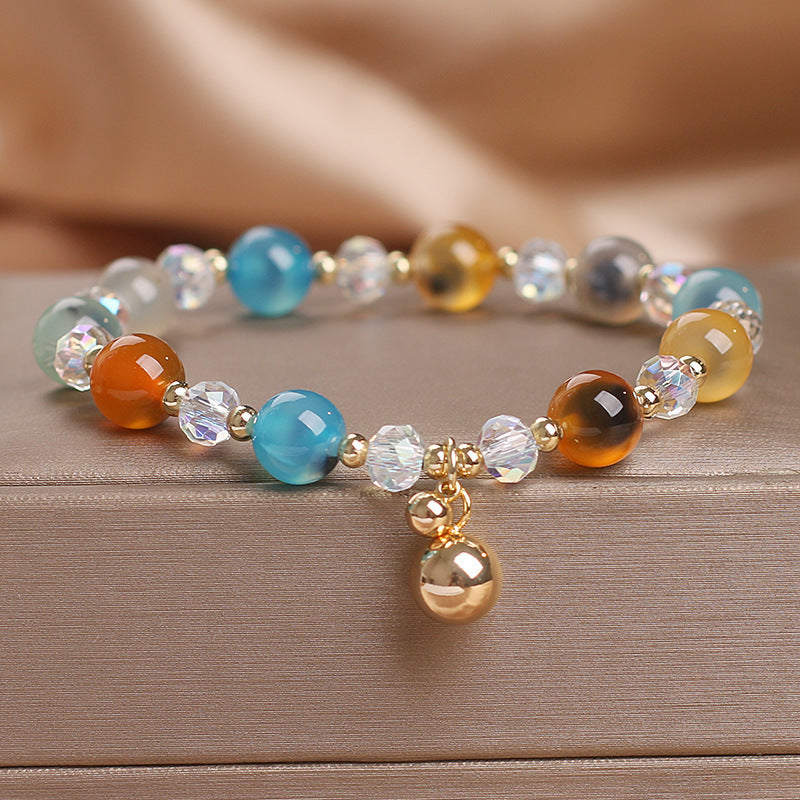 Fortune Jewel Candy Agate Healing Harmony Bead Charm Bracelet