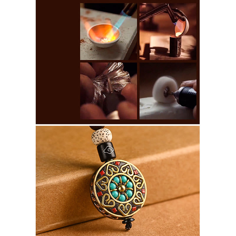Fortune Jewel Tibetan Om Mani Padme Hum Bodhi Seed Peace Key Chain