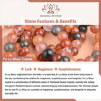 Fortune Jewel 14k Gold Plated Copper Fu Lu Shou Crystal Peach Moonstone Happiness Wealth Ring