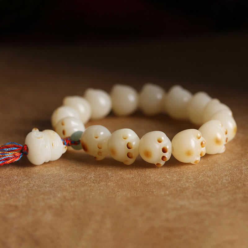 Fortune Jewel Cute Lucky Cat Bodhi Seed Cat Paw Harmony Bracelet